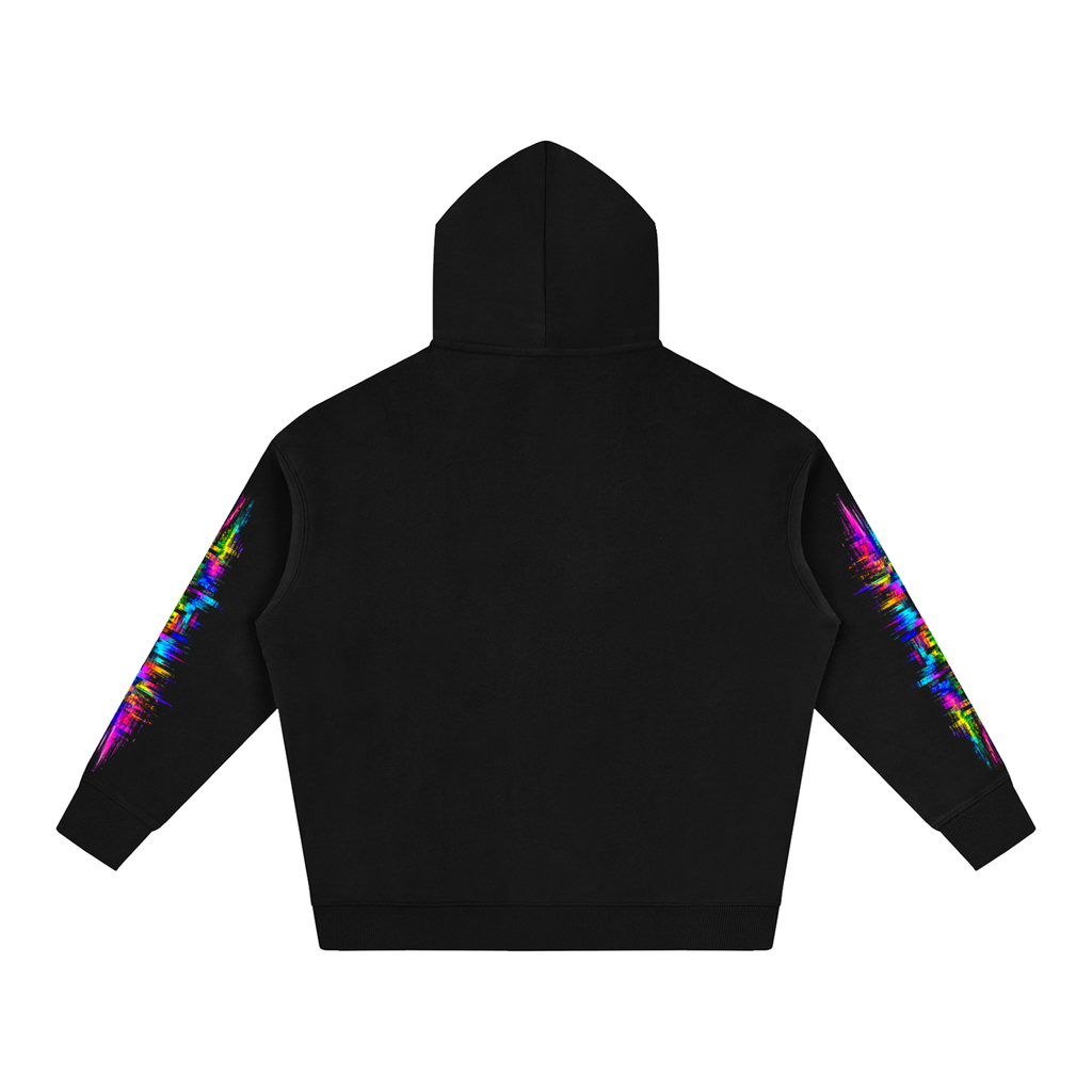 Color Collapse Oversized Hoodie — Black