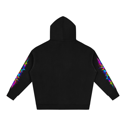 Color Collapse Oversized Hoodie — Black