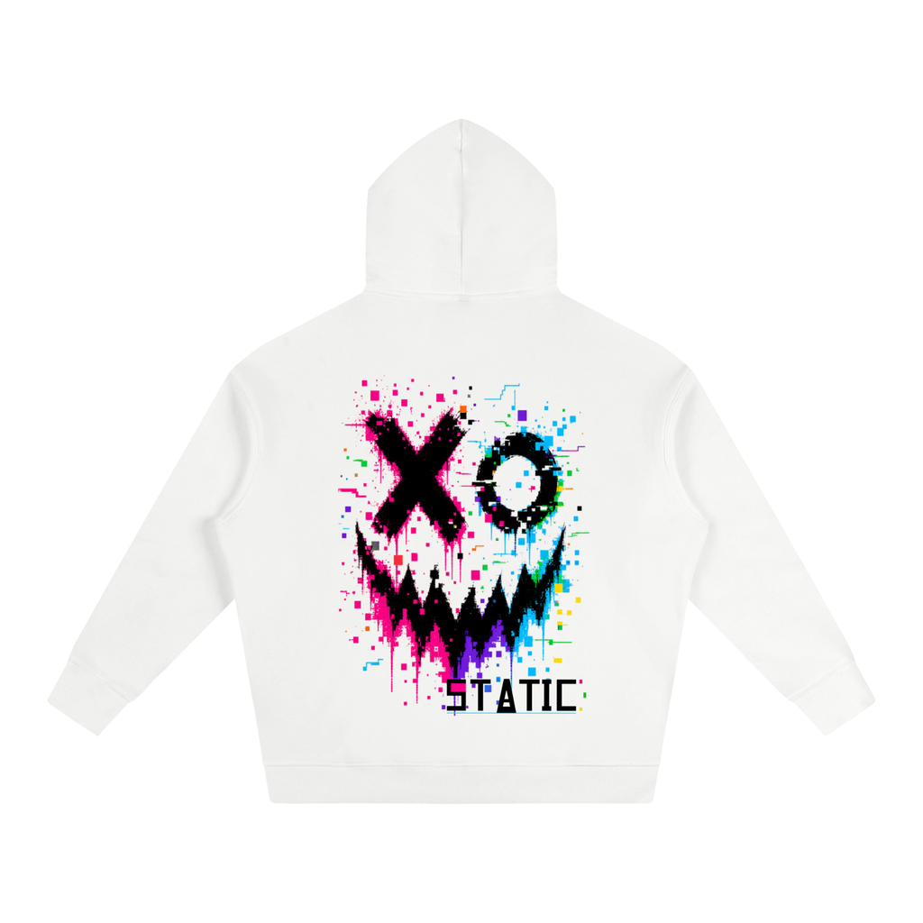 Pixel Riot Oversized Hoodie — White