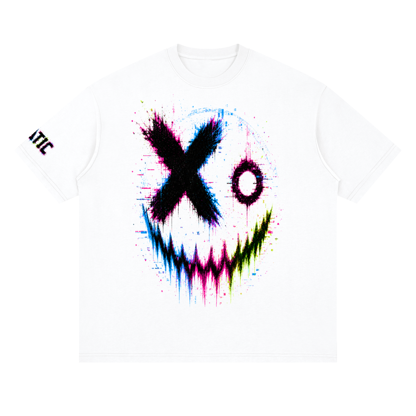 Error Grin Drop Shoulder Tee — White