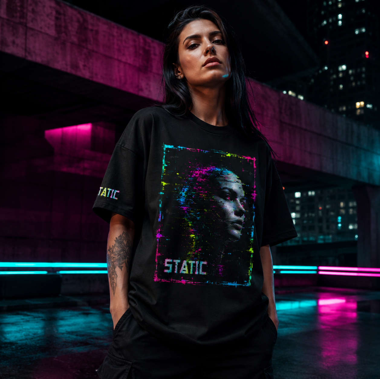 Signal Fracture Drop Shoulder Tee