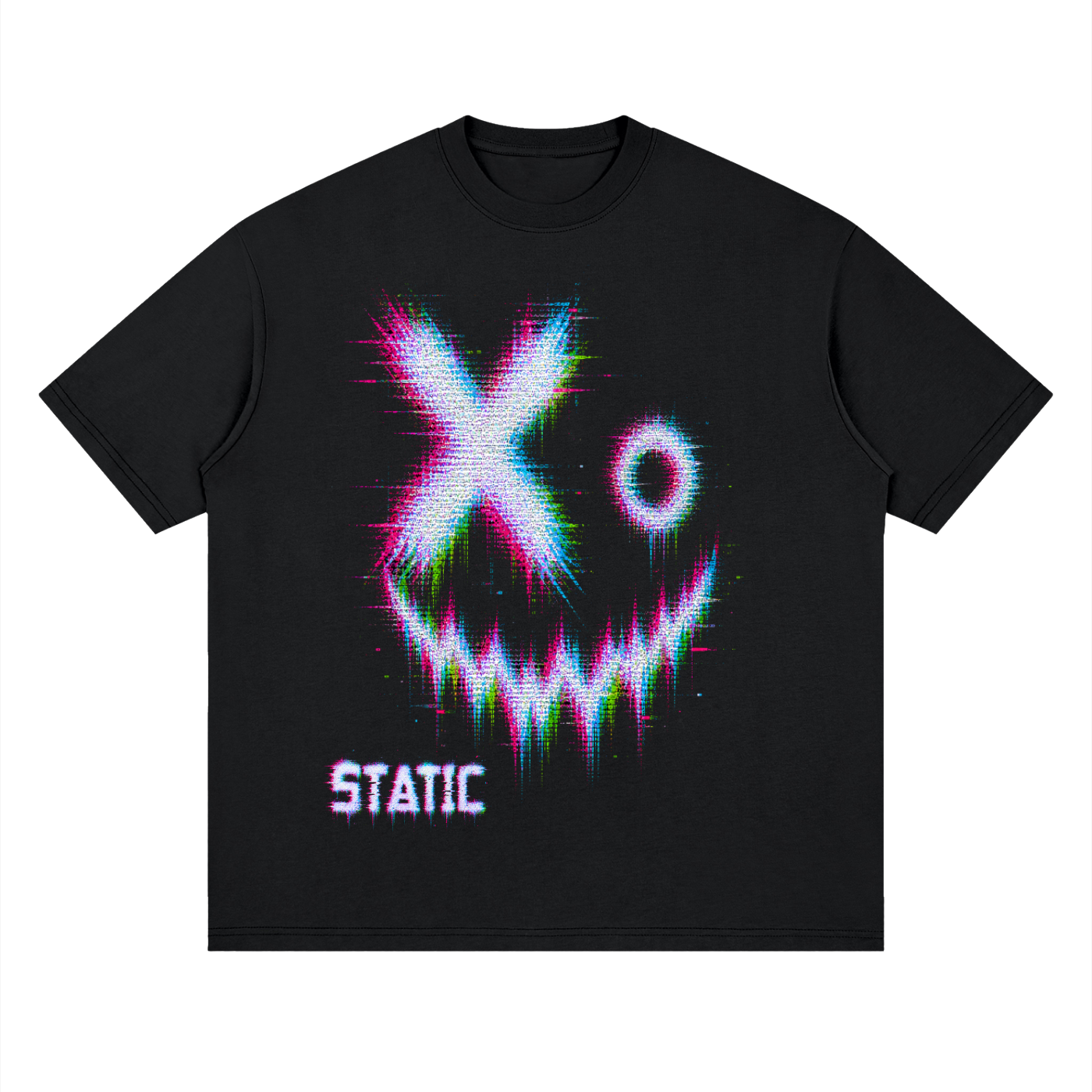 Glitch Smile Drop Shoulder Tee