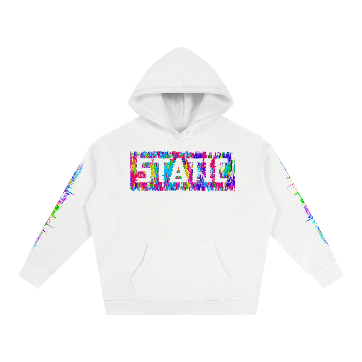 Color Collapse Oversized Hoodie — White