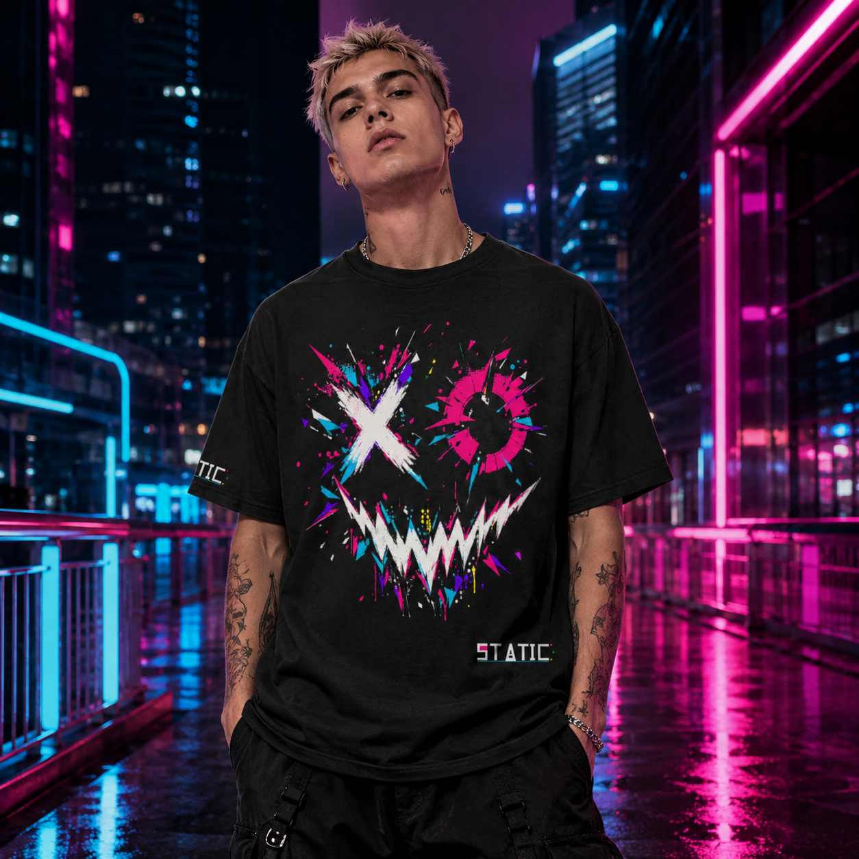 Shatter Smile Drop Shoulder Tee