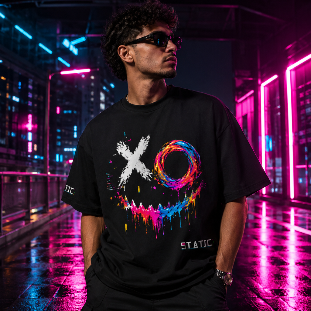 Neon Melt Drop Shoulder Tee