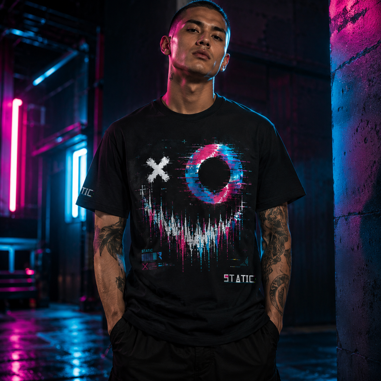 Signal Smile Drop Shoulder Tee