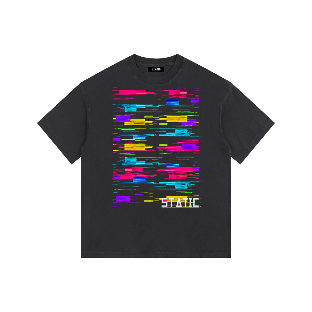 Data Cascade Vintage Washed Oversized Tee