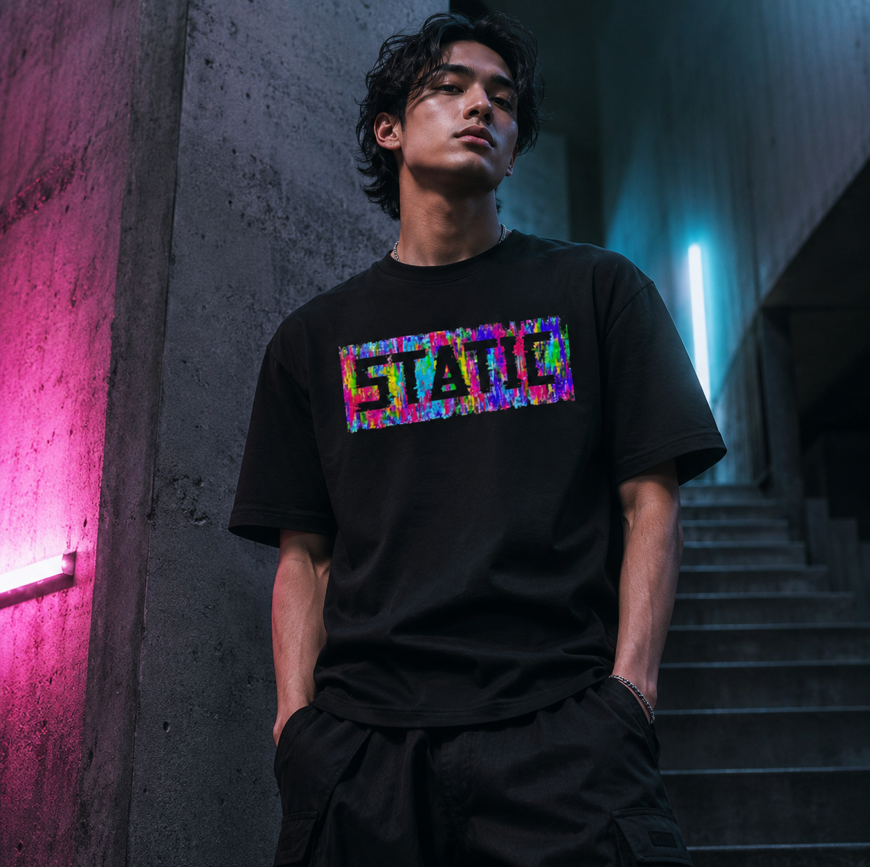 Color Collapse Vintage Washed Oversized Tee