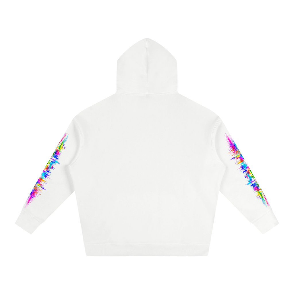 Color Collapse Oversized Hoodie — White