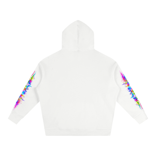 Color Collapse Oversized Hoodie — White