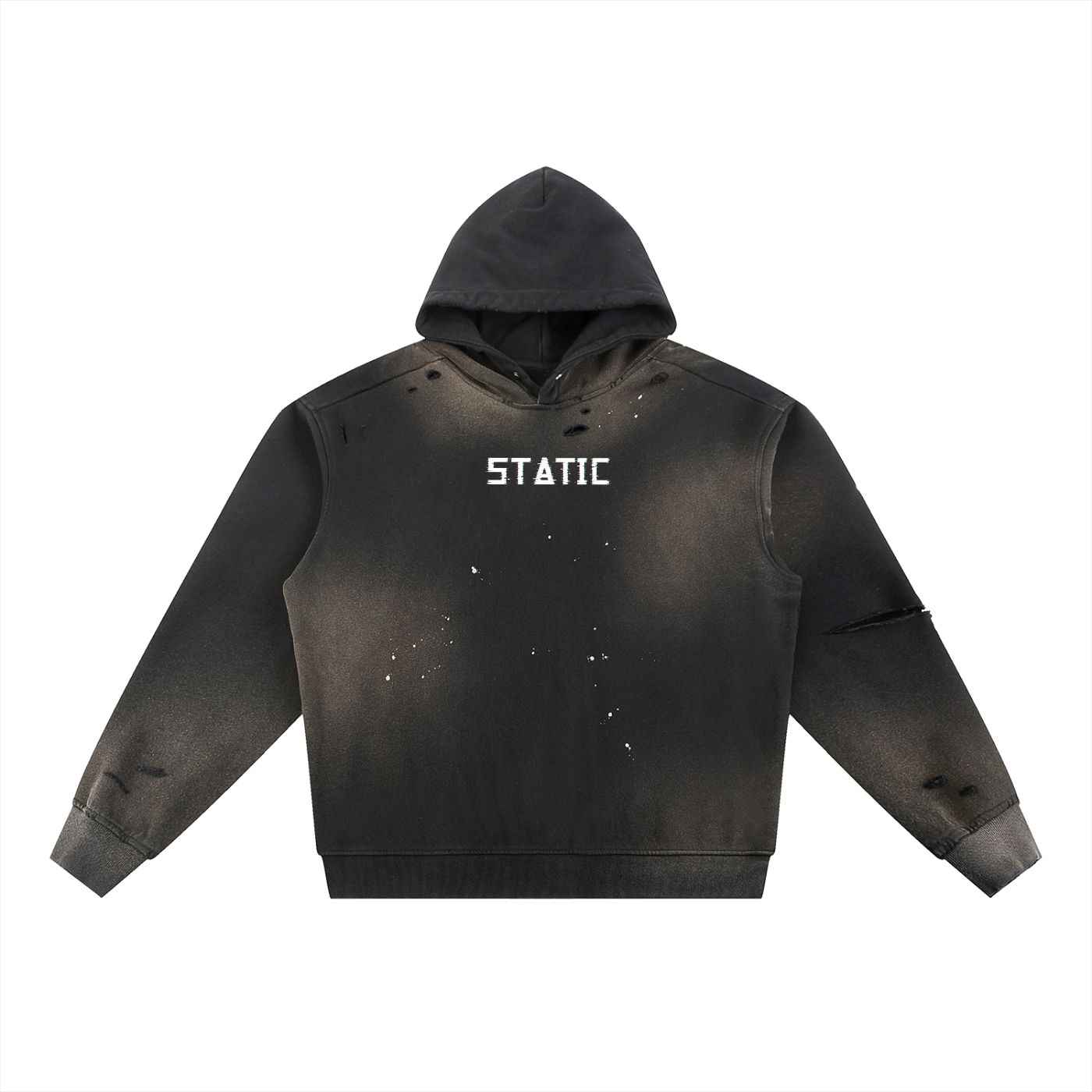 Lime Static Frayed Fleece Hoodie